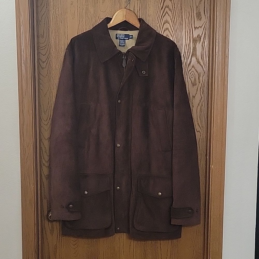 Polo by Ralph Lauren 100% Genuine Leather Heavyweight Coat - Brown - XLT